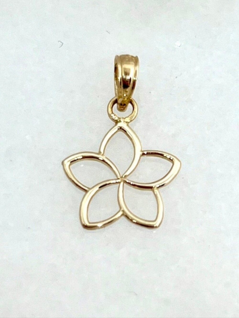 10K Yellow Gold Plumeria 3/4" Flower